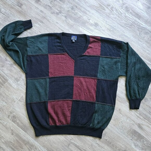 Royal New Zealand 100% Merino Wool Super Soft V-Neck Sweater XXL Vintage 90s - Picture 2 of 11